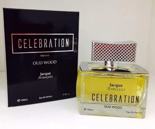 Celebration Oud Wood fragrance bottle