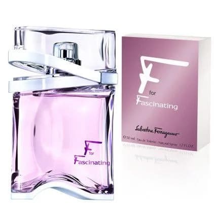 F for Fascinating fragrance bottle